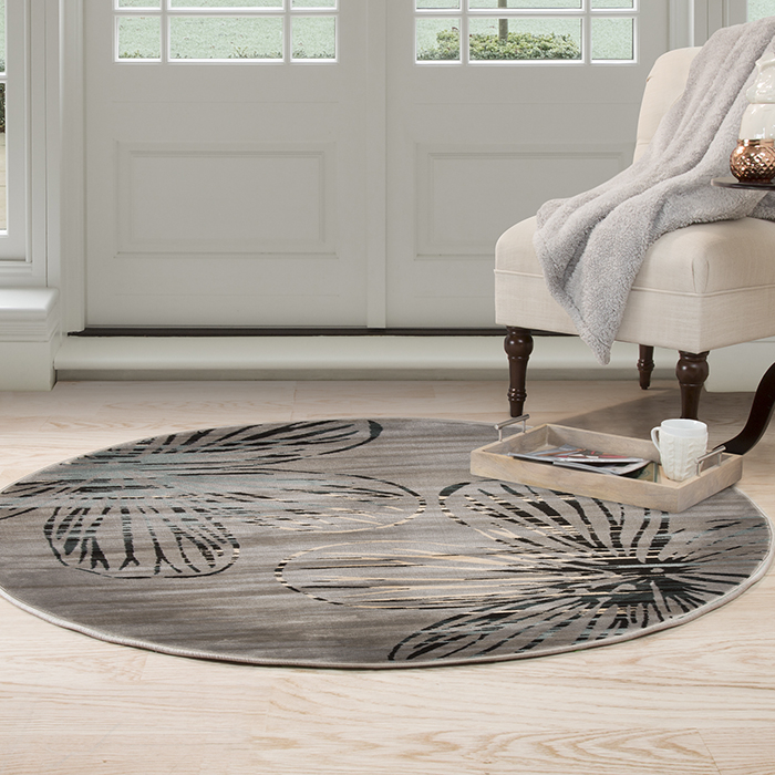 Lavish Home Opus Modern Floral Area Rug - Grey - 5