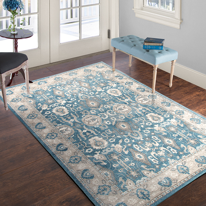 Lavish Home Vintage Floral Rug - Blue - 5