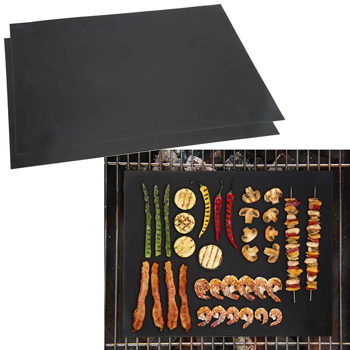 Classic Cuisine Non-Stick Reusable BBQ Grill Mat-Set of 2 (16\" x 13\")