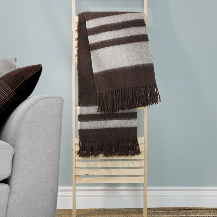 Lavish Home Australian Wool Blanket Throw - Brown