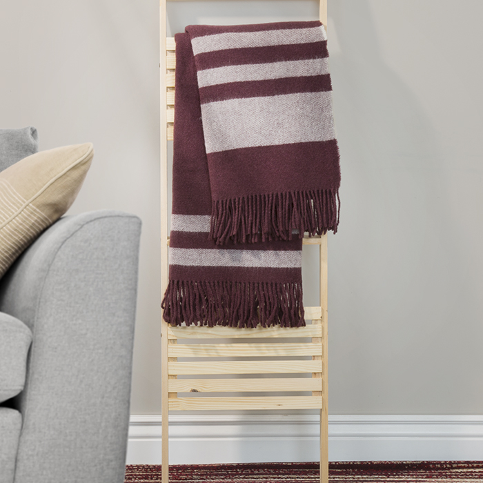 Lavish Home Australian Wool Blanket Throw - Burgundy