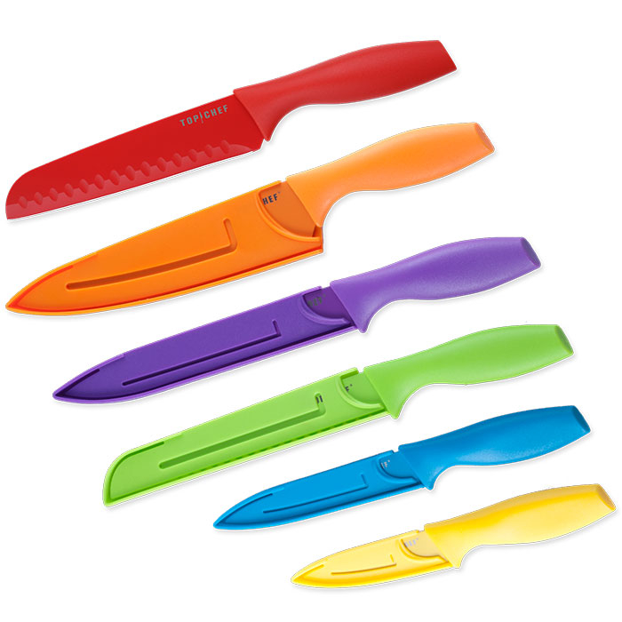 Top Chef Six Piece Colored Knife Set - Professional Grade