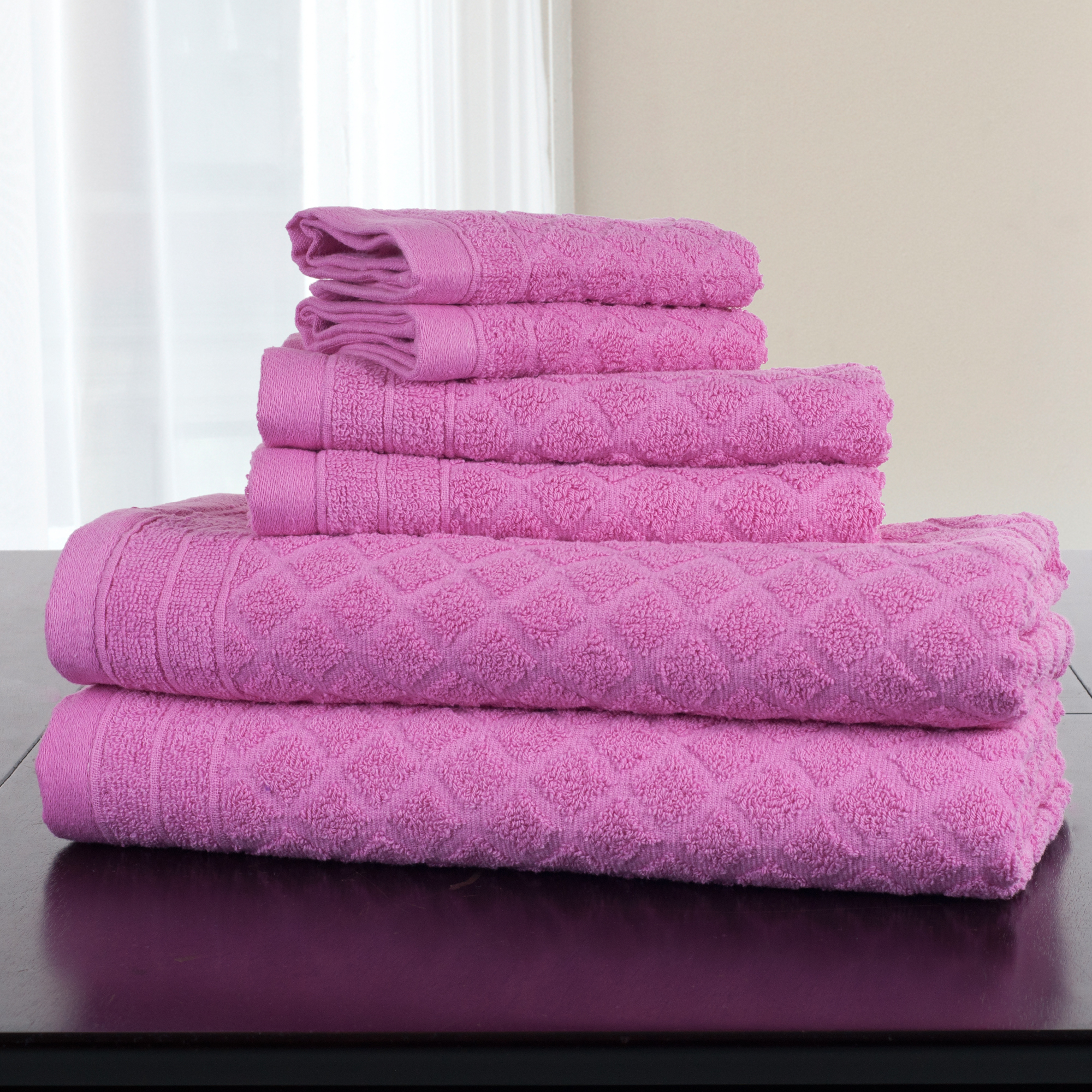 Everyday Home 6 Piece Bath Towel Set - Pink