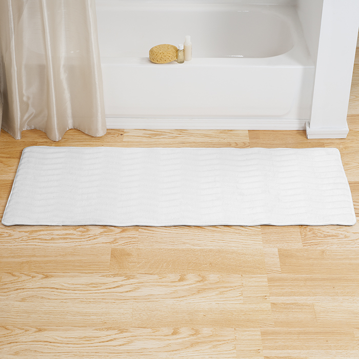 Lavish Home Memory Foam Extra Long Bath Mat - White - 24x60