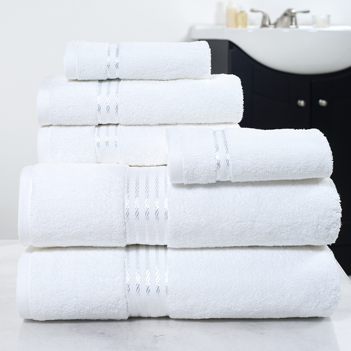 Lavish Home 100% Cotton Hotel 6 Piece Towel Set - White