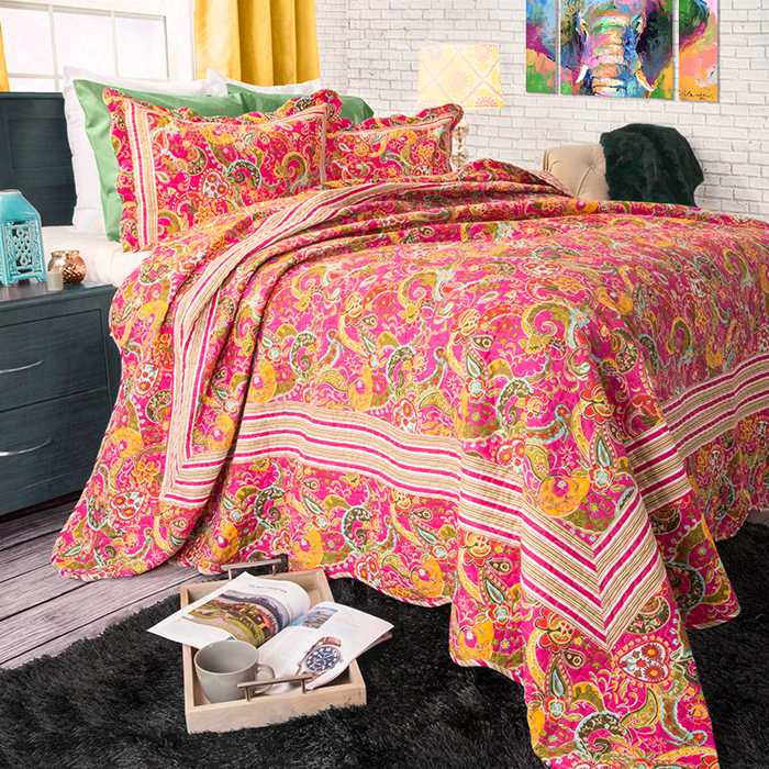 Lavish Home 3 Piece Paisley Quilt Set - Full/queen