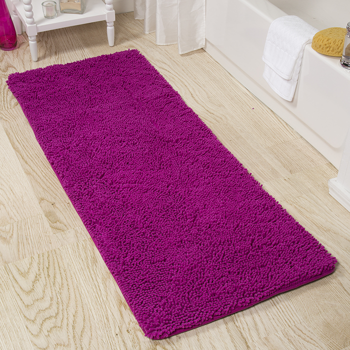 Lavish Home Memory Foam Shag Bath Mat 2-feet By 5-feet - Pink