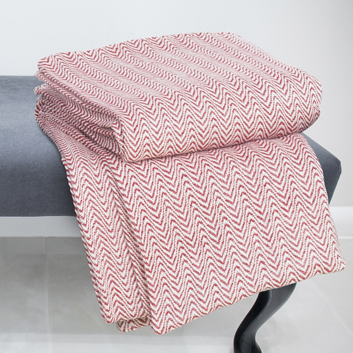 Lavish Home Chevron 100% Cotton Luxury Soft Blanket - King - Brick