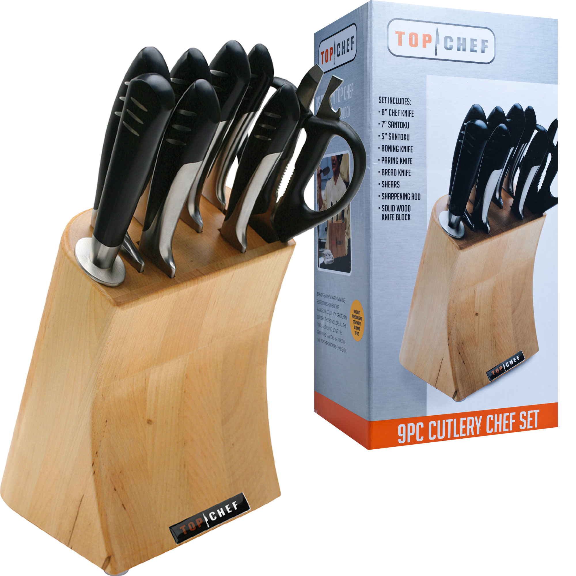 Top Chef Full Stainless Steel Knife Set - 9 Pieces