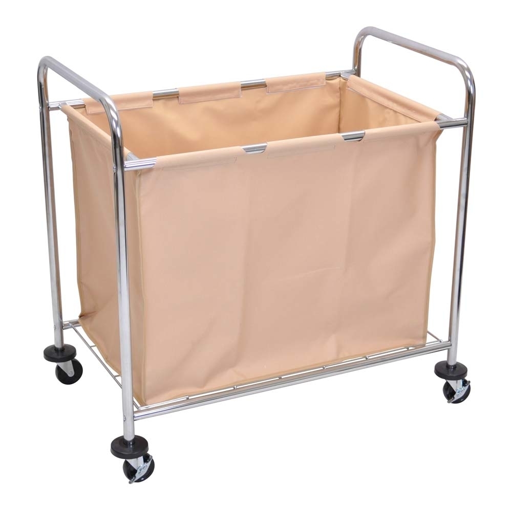 Luxor Laundry Cart With Chrome Plated Steel Frame And Heavy Duty Canvas Bag