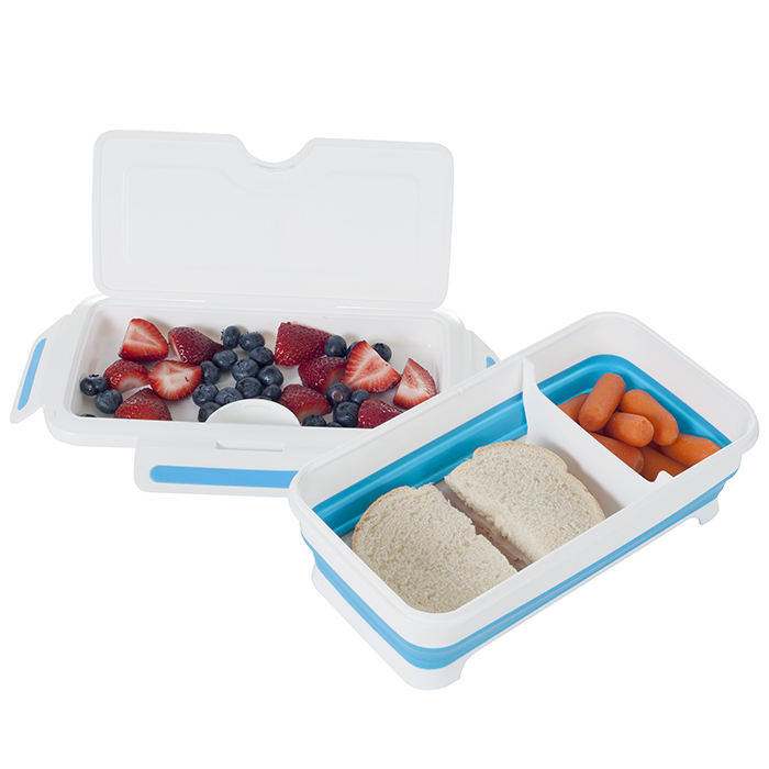Classic Cuisine Rectangular Expandable Lunch Box with Dividers Set of 2