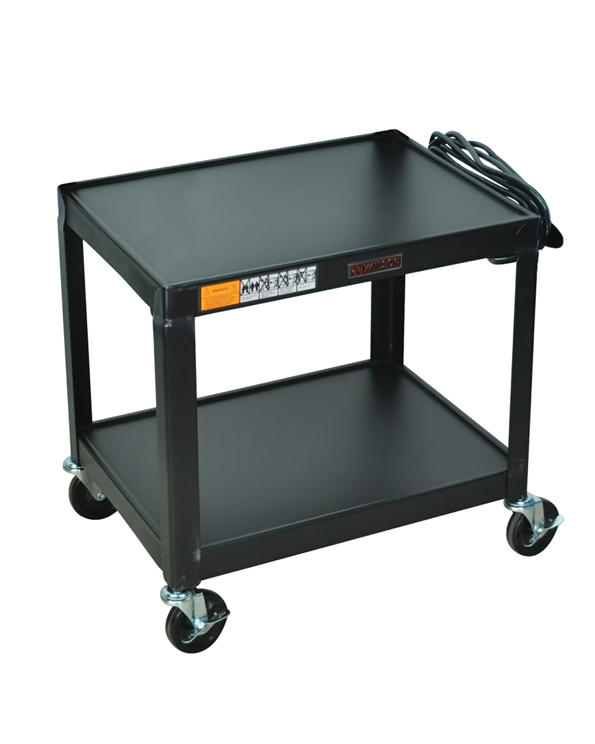 Offex Of-w26e Fixed Height Metal 2 Shelf A/v Cart - Black