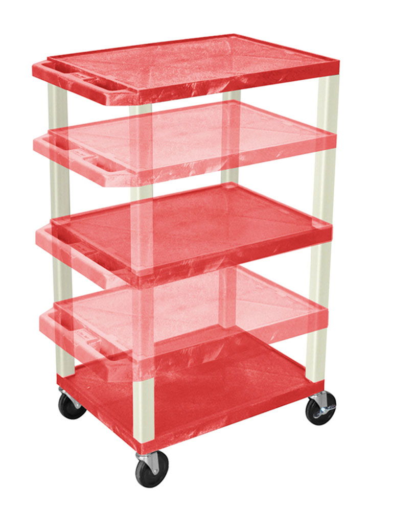 Offex Of-wt1642re Adjustable Height Tuffy Multipurpose Cart - Red
