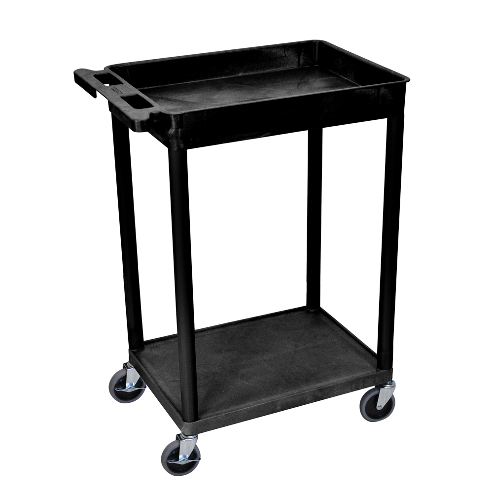Offex Of-stc12 Top Tub And Bottom Flat Shelf Cart