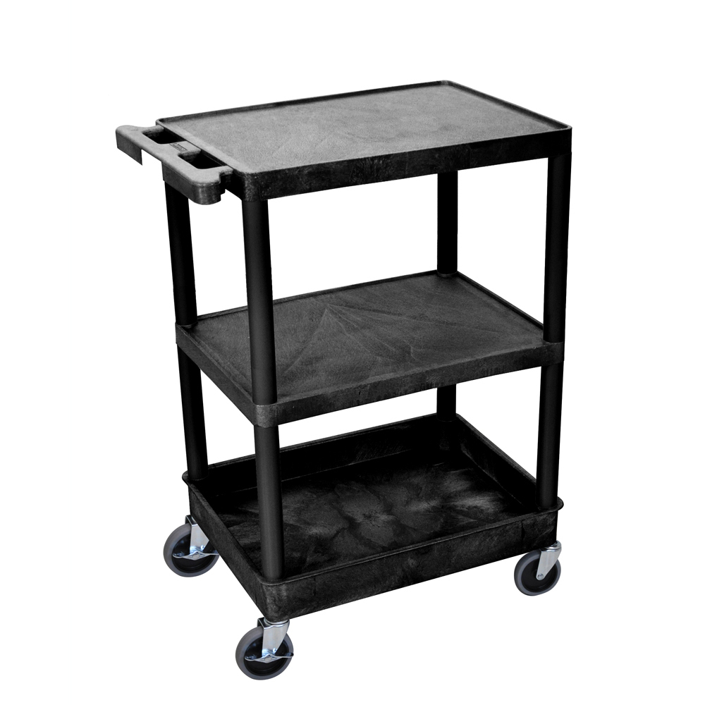 Offex Of-stc221 Flat Top/middle & Tub Bottom Shelf Cart