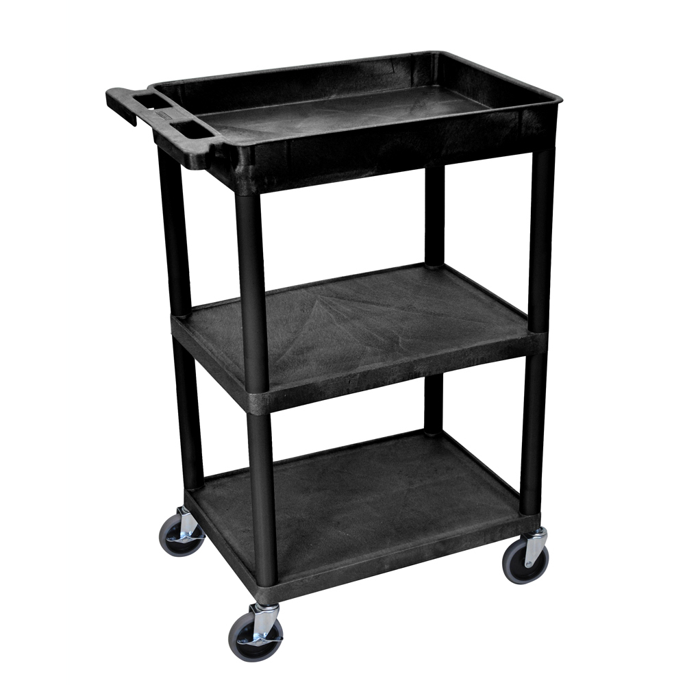 Offex Stc122 Tub Top And Flat Middle/bottom Shelf Cart