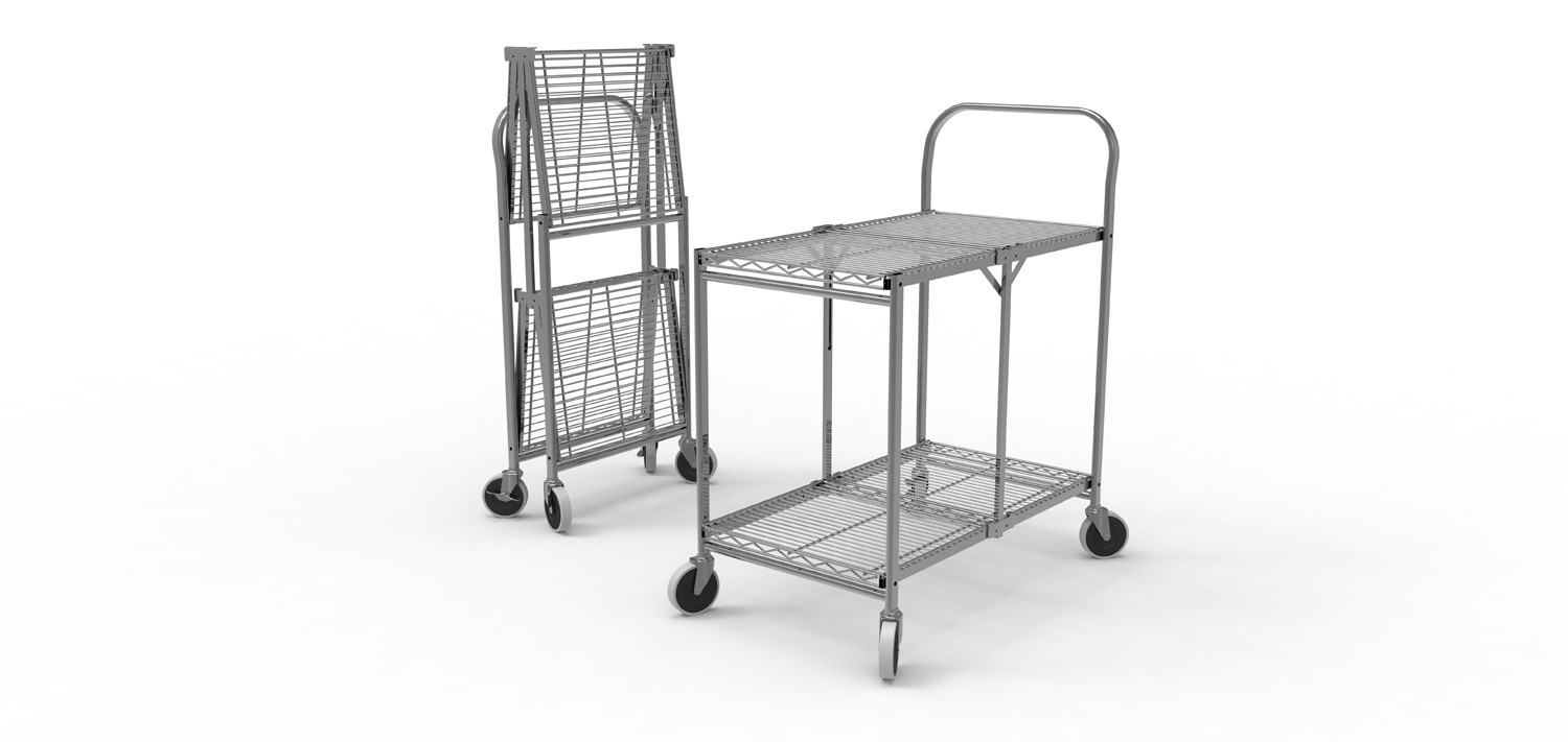 Luxor Wscc-2 Two Shelf Collapsible Wire Utility Cart