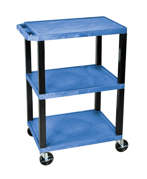 Offex Of-wt34bus-b - Multipurpose Utility A/v Cart 3 Shelves - Black Legs