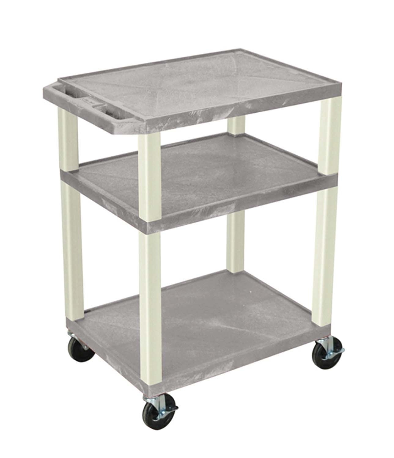 Offex Of-wt34gye Multipurpose Utility A/v Cart - 2 Shelves -gray - Putty Legs