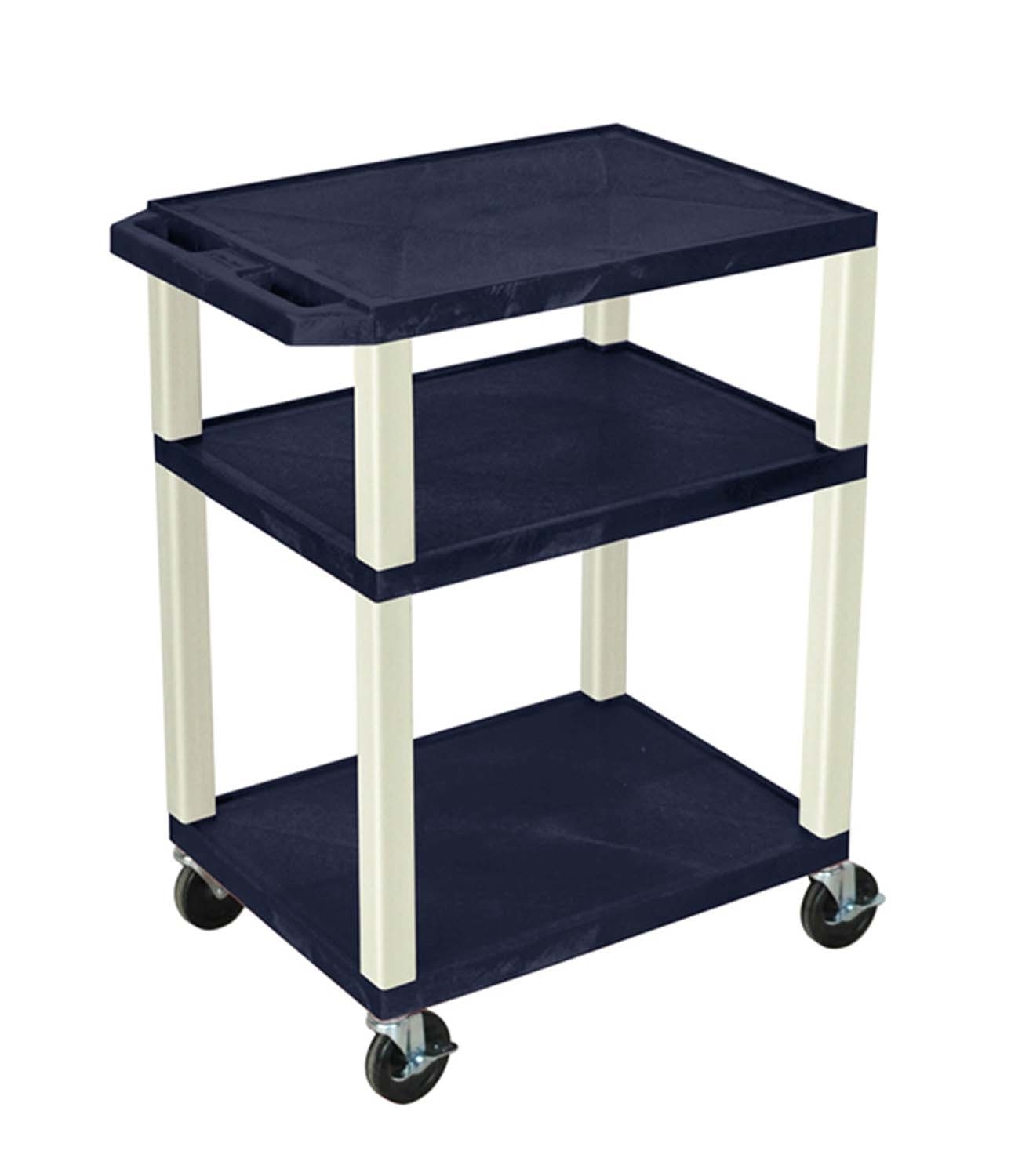 Offex Of-wt34ze Multipurpose Utility A/v Cart 3 Shelves - Purple - Putty Legs