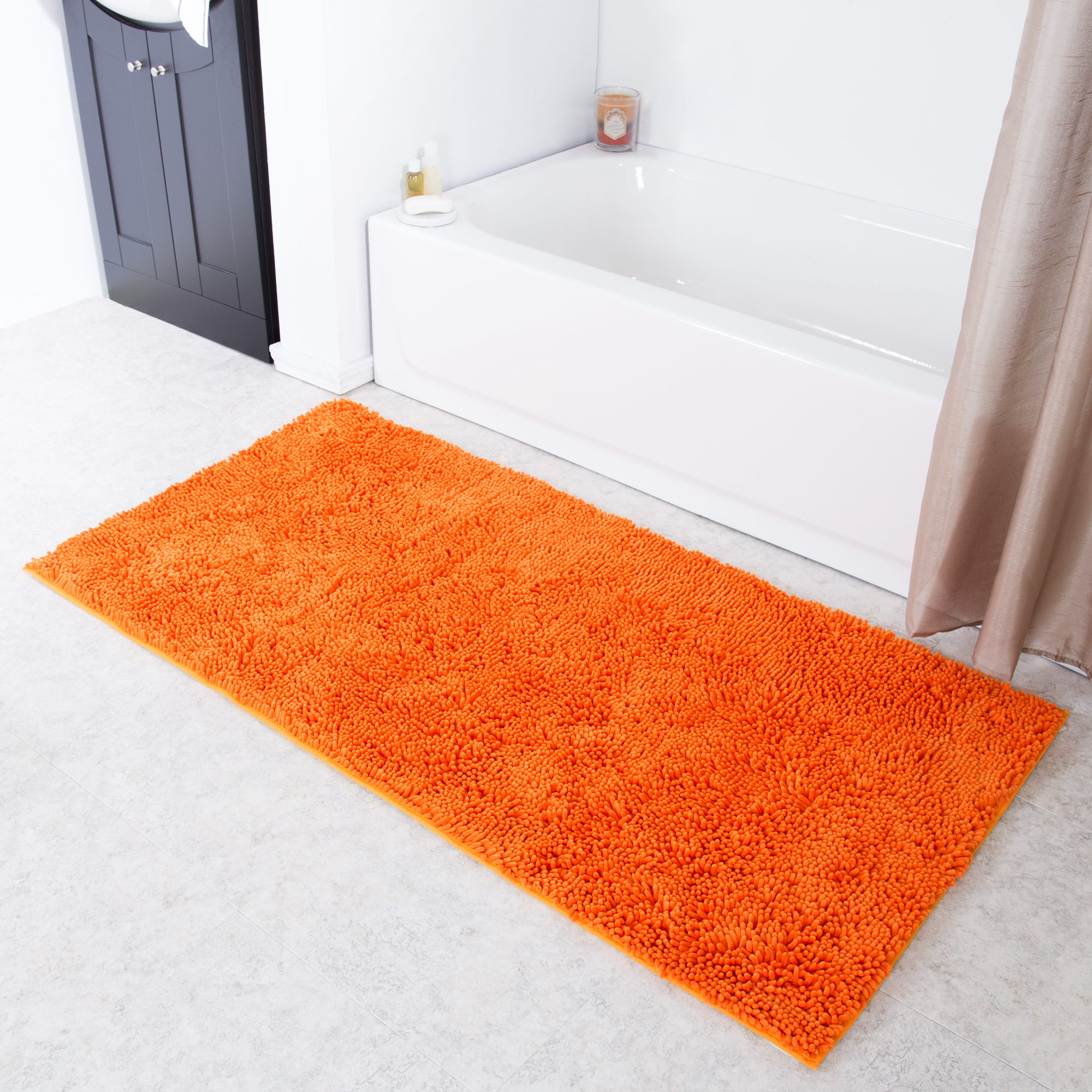 Lavish Home High Pile Shag Rug Carpet - Orange - 30 X 60