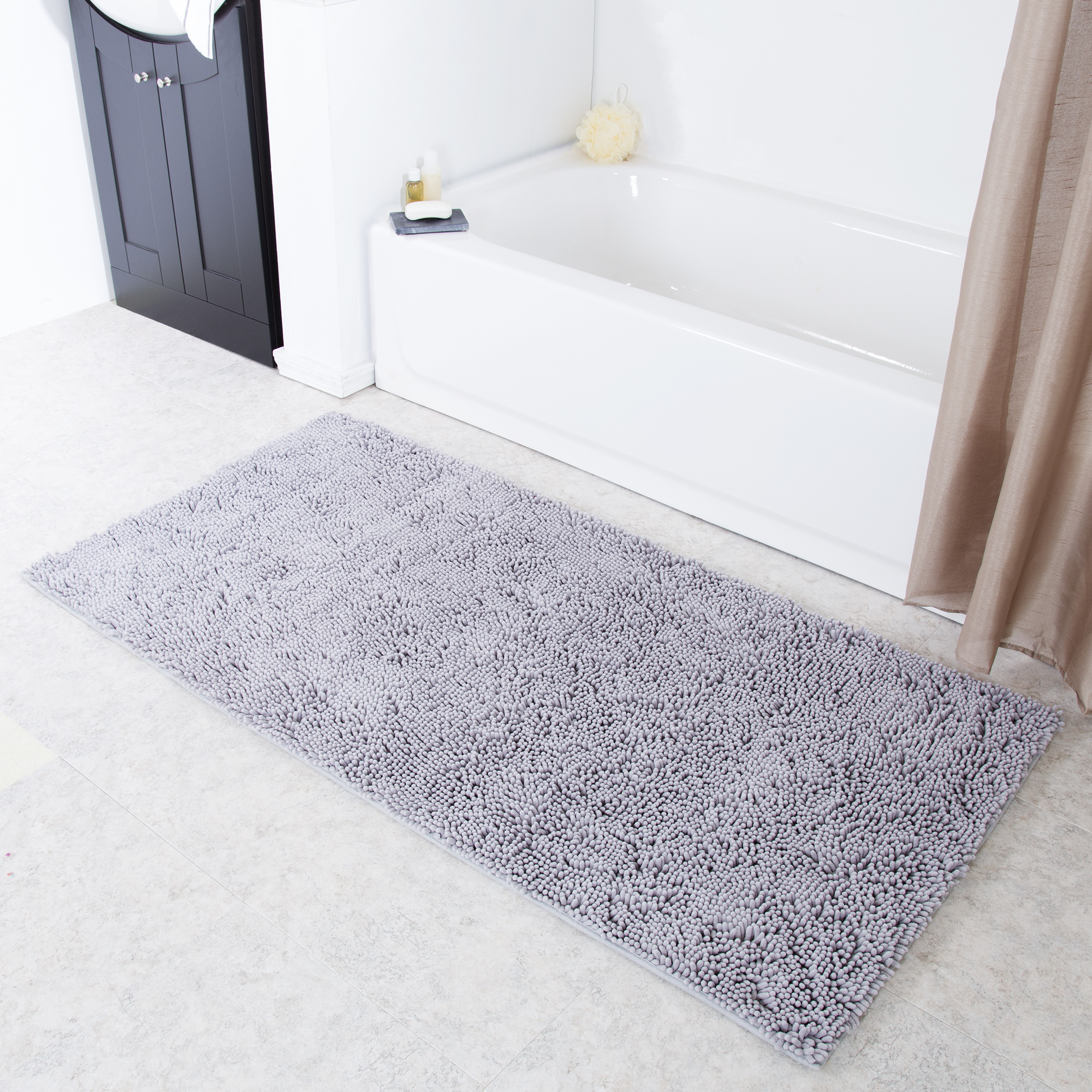 Lavish Home High Pile Shag Rug Carpet - Grey - 30x60