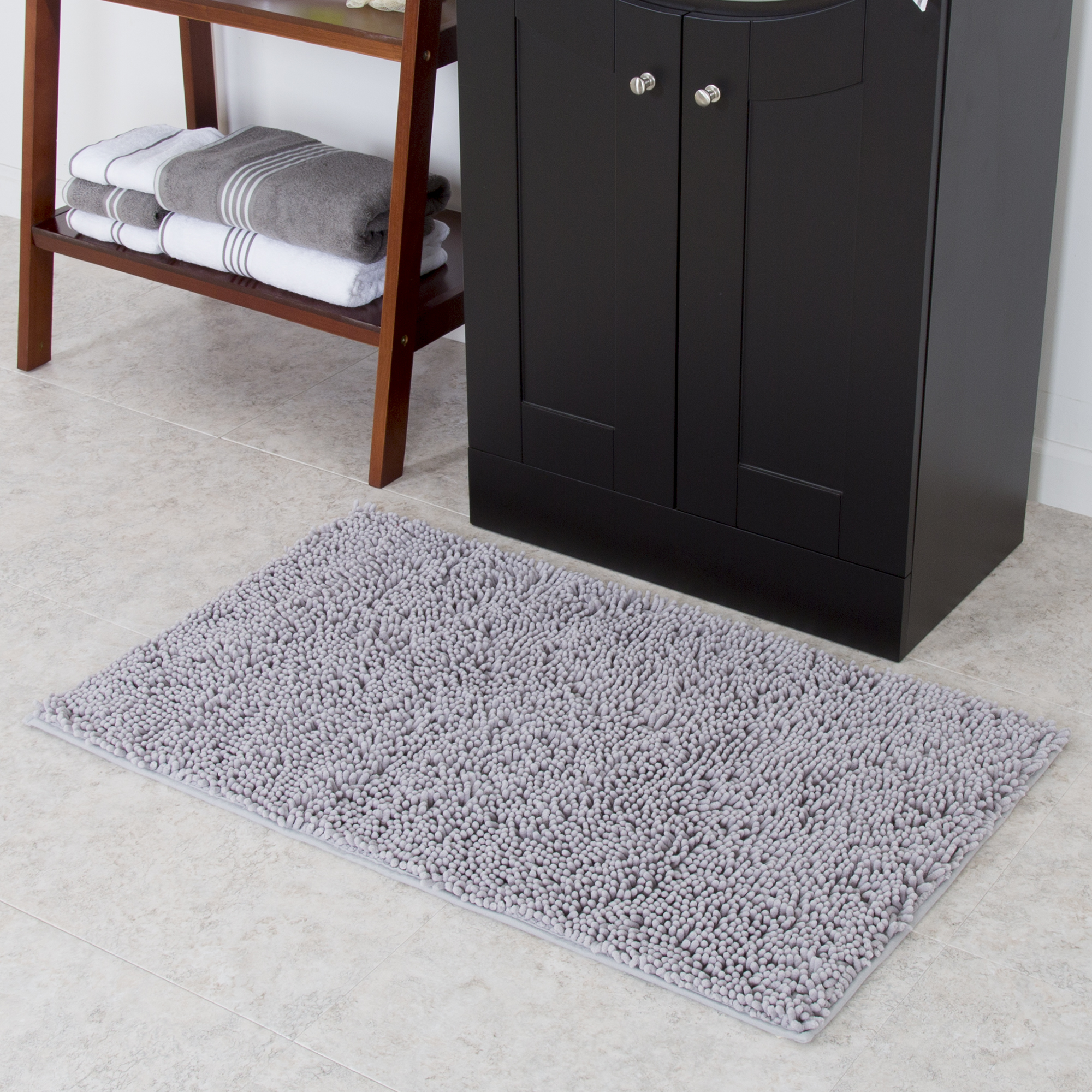Lavish Home High Pile Shag Rug Carpet - Grey - 21x36