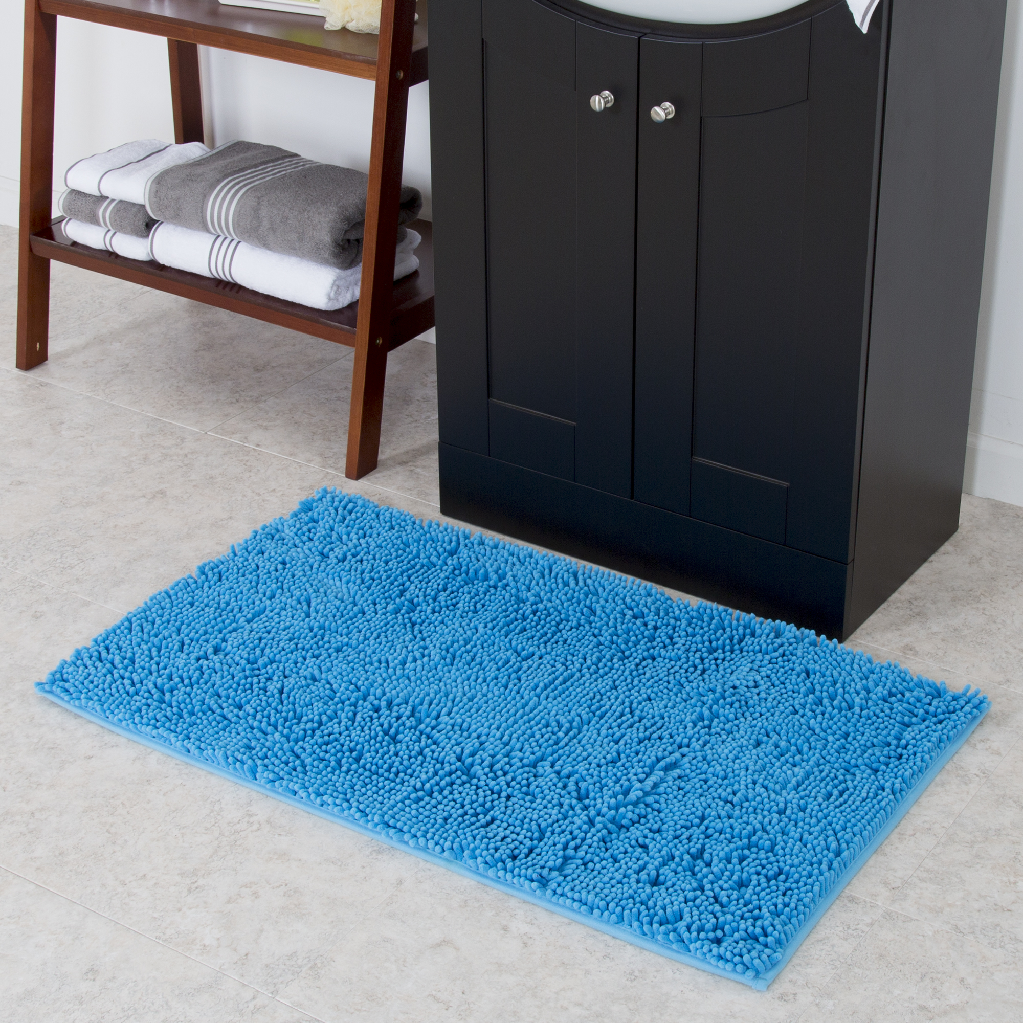 Lavish Home High Pile Shag Rug Carpet - Blue - 21x36