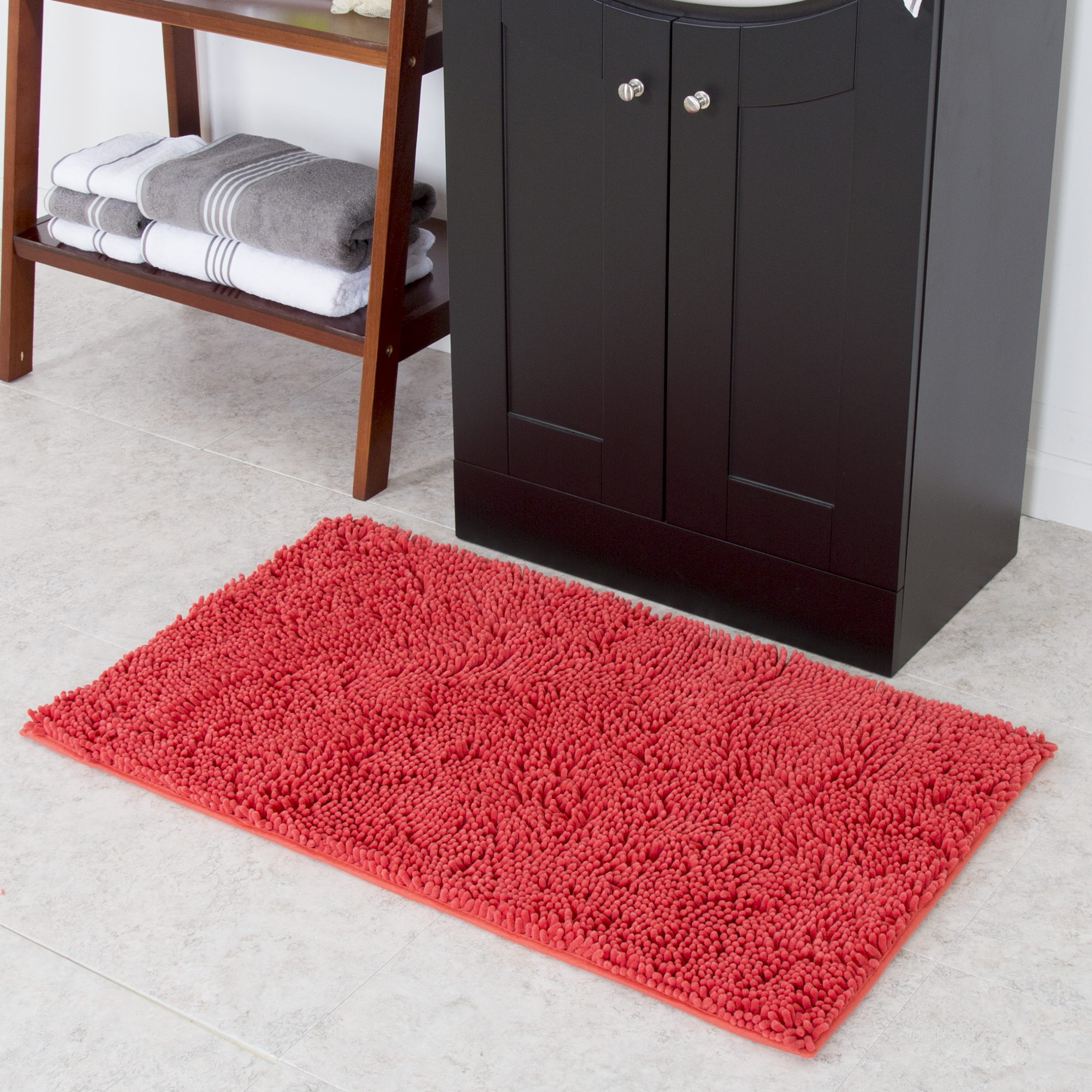 Lavish Home High Pile Shag Rug Carpet - Coral- 21x36