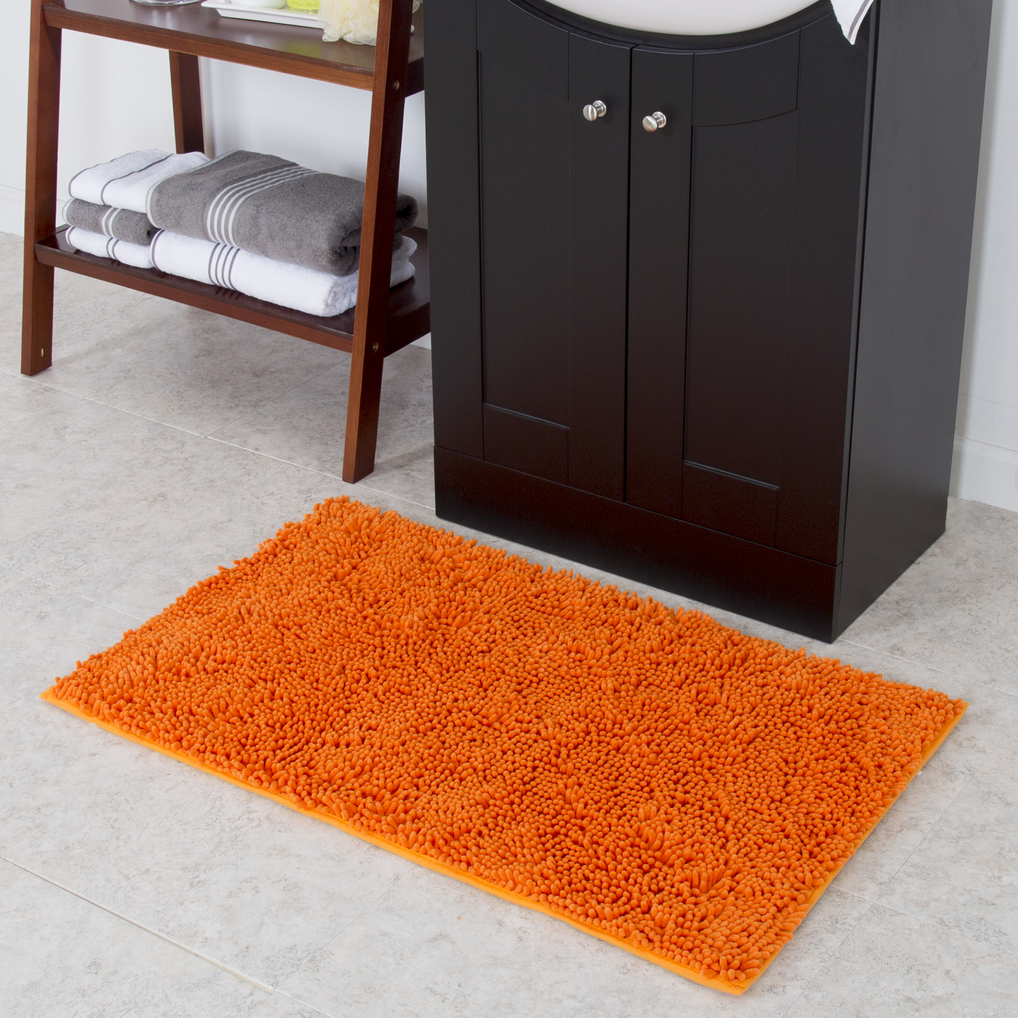 Lavish Home High Pile Shag Rug Carpet - Orange - 21x36
