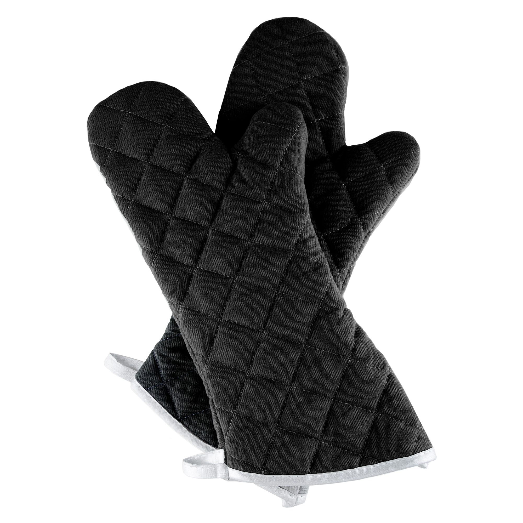 Oven Mitt One Pair Oversized Flame Heat Protection Big Mittens Pot Holders Black