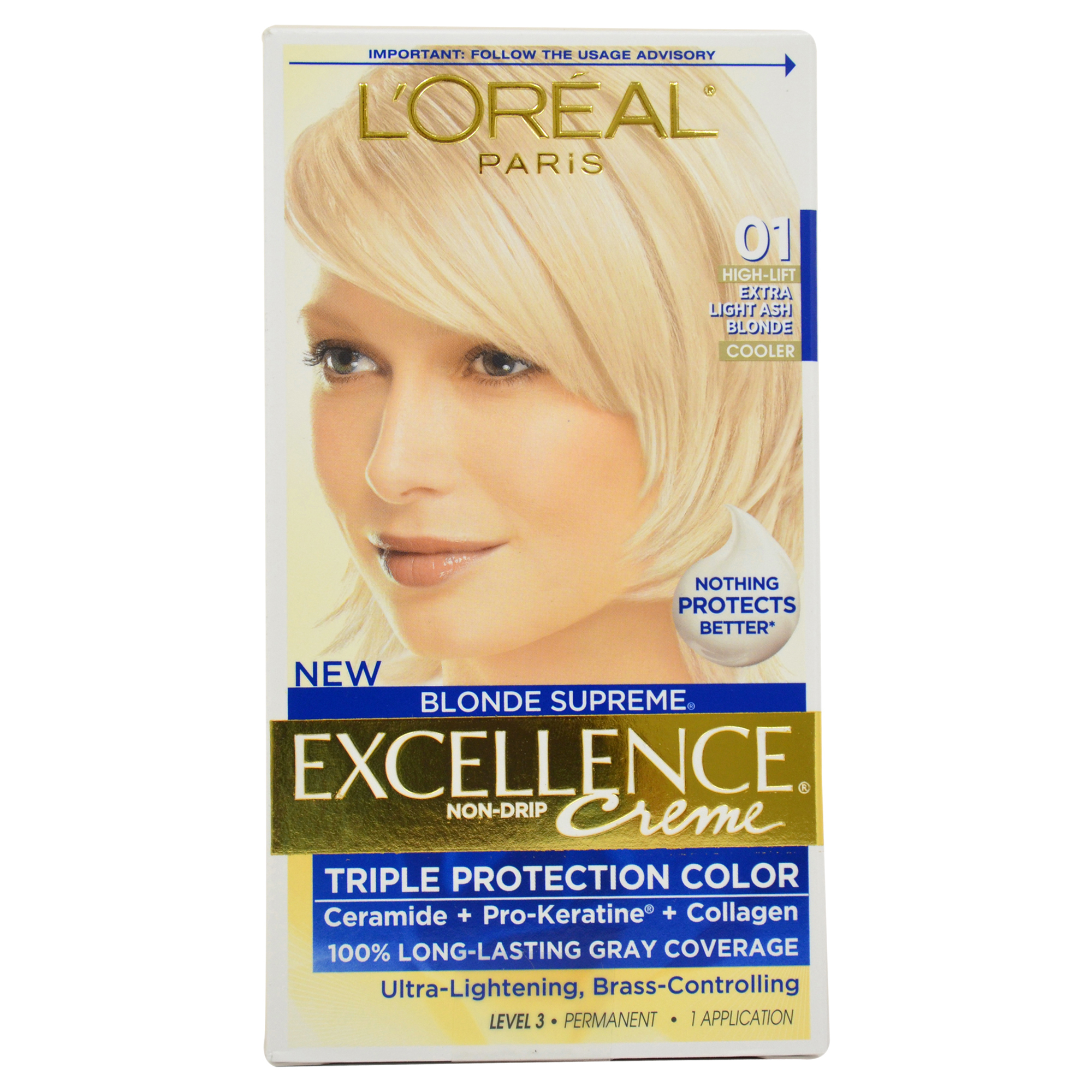 Excellence Creme Blonde Supreme 01 High Lift Extra Light Ash Blonde Cooler By Loreal Paris For Unisex 1 Application Hair Color Shefinds