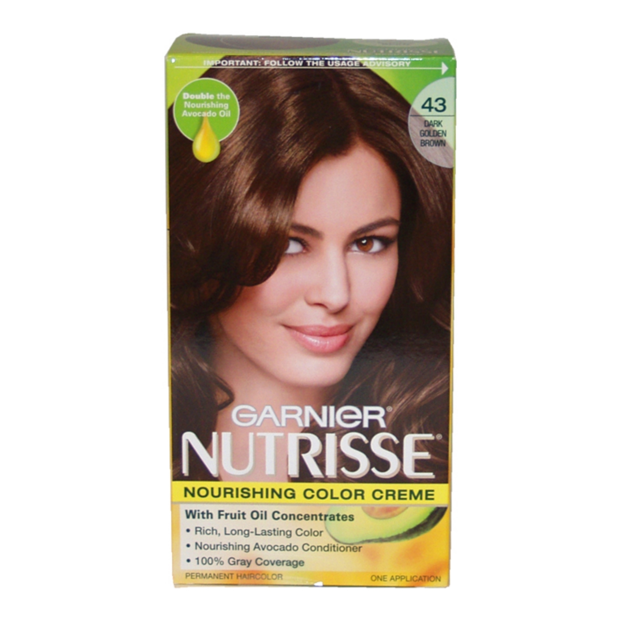Nutrisse Nourishing Color Creme #43 Dark Golden Brown by Garnier for Unisex - 1 Application Hair Color