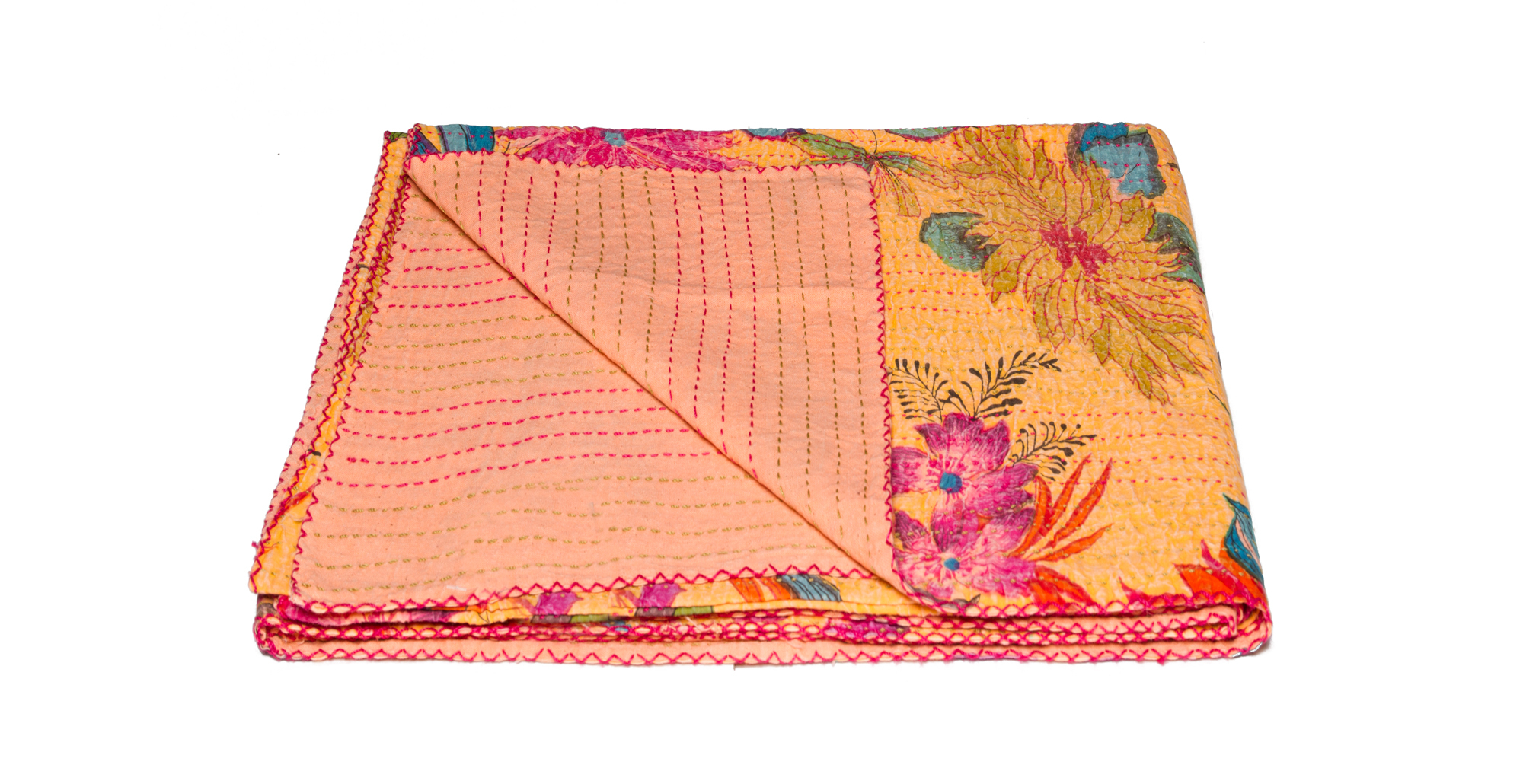 100% Cotton Vintage Handmade Kantha Throw 50\" X 70\" - 507-5