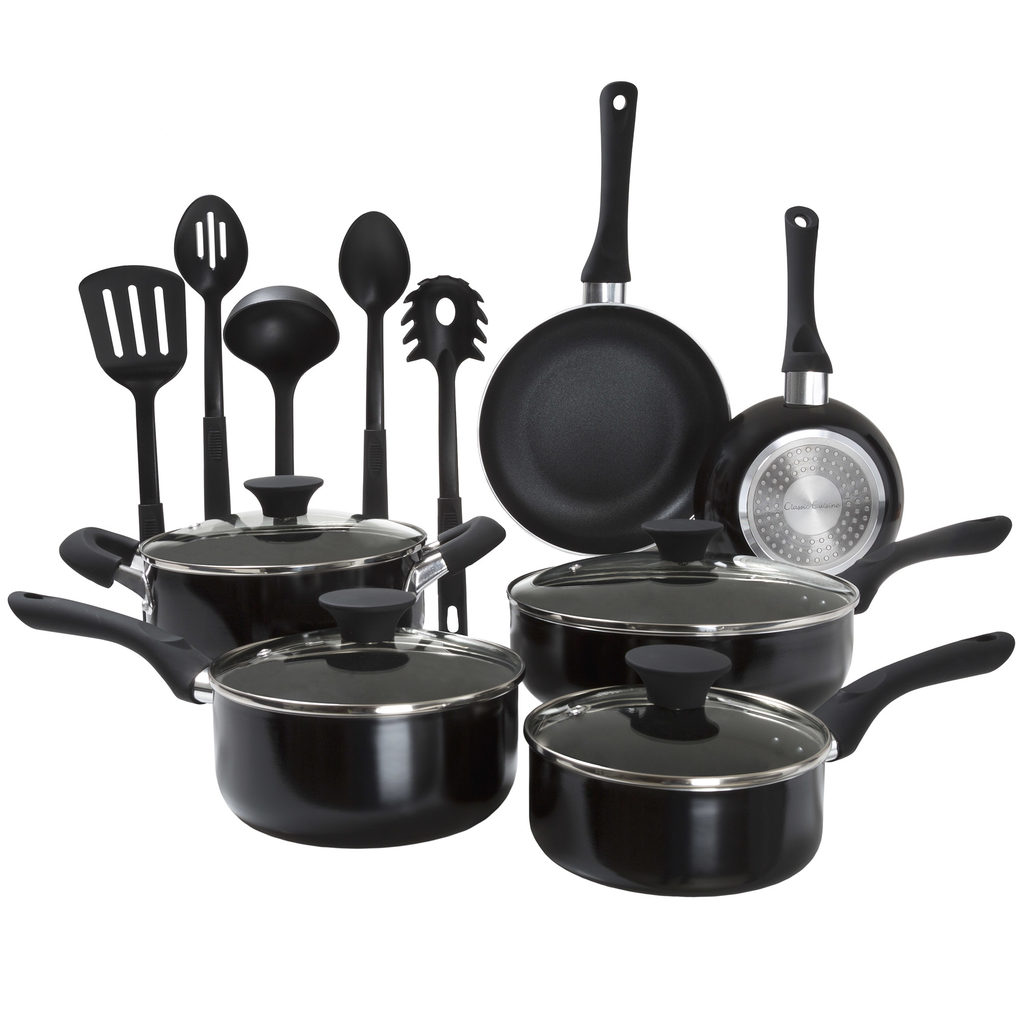 15 Piece Non Stick Long Lasting Induction Ready Cookware Set Pots and Pans Utensils Lids