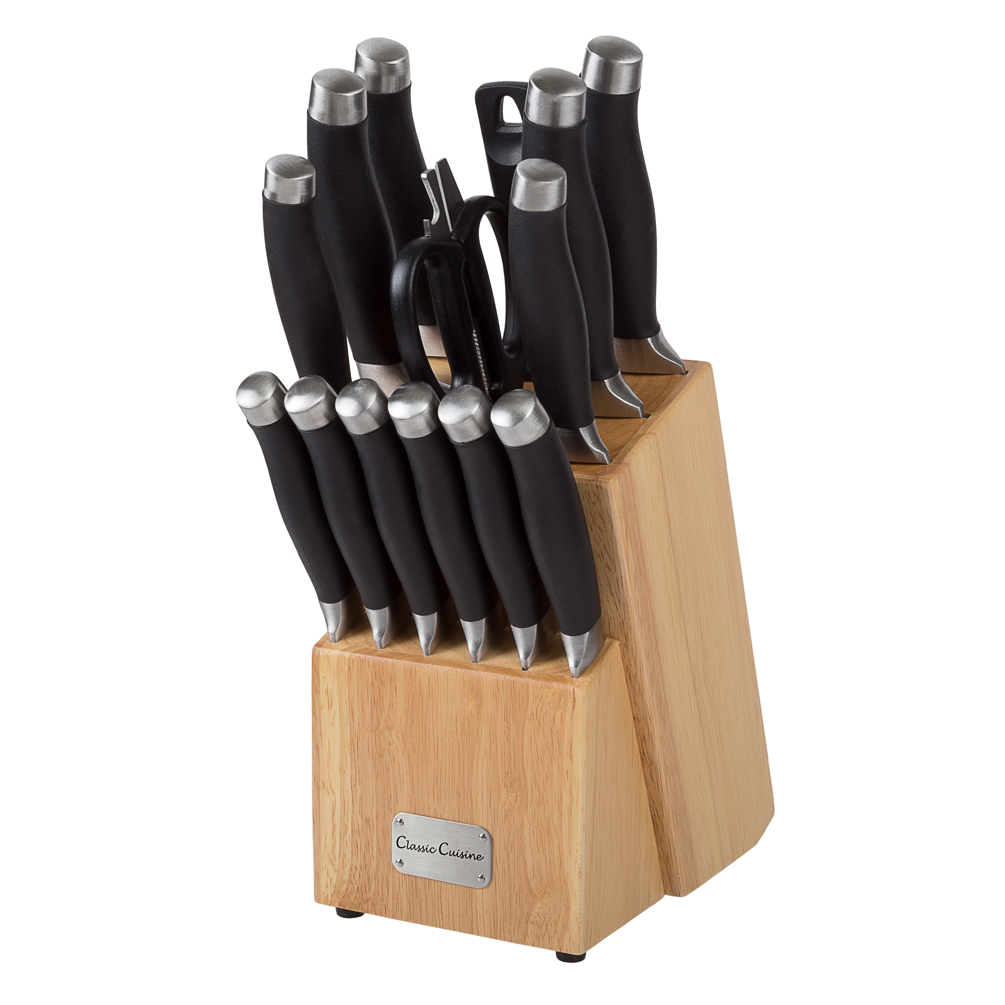 Professional Quality 15 Piece Stainless Knife Set with Shears Sharpener Chef Bread Santoku Filet Paring Steak Knives