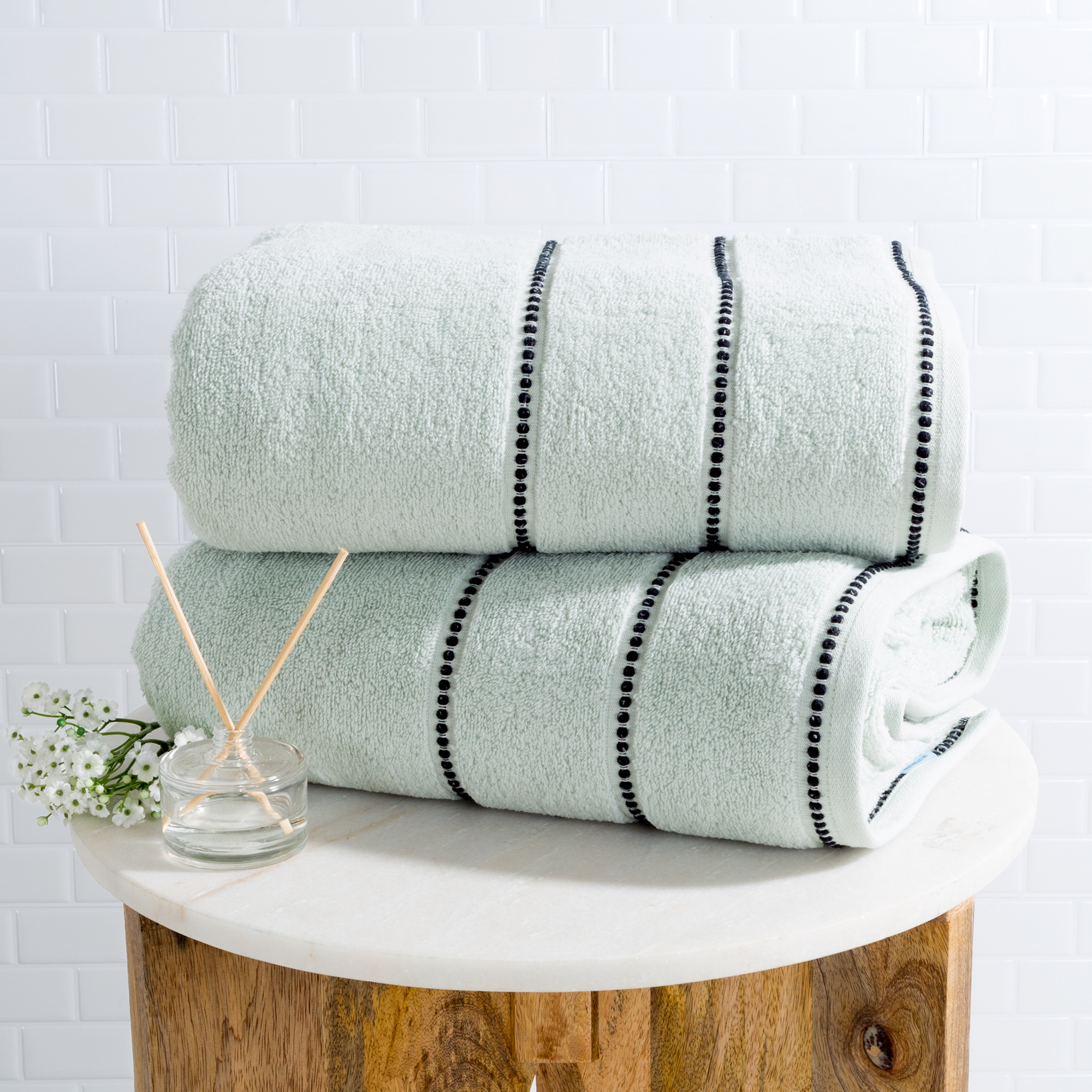 Luxurious Huge 34 X 68 In Cotton Towel Set- 2 Piece Bath Sheet Set Made From 100% Plush Cotton- Quick Dry, Soft And Absorbent Seafoam