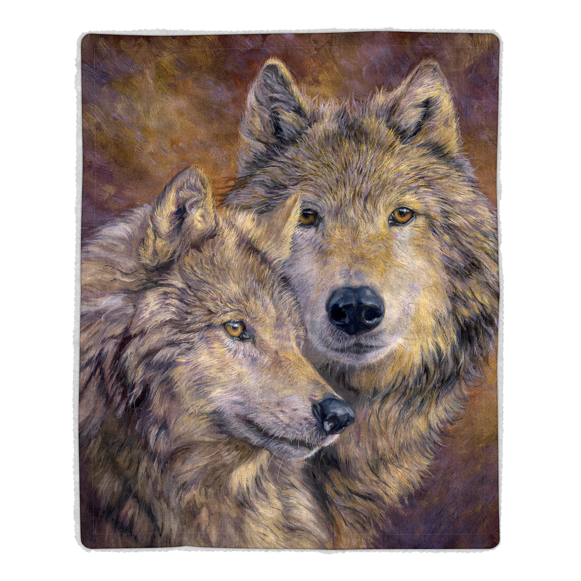Fluffy Plush Throw Blanket 50 X 60 Inch - Wolf Print Lightweight Hypoallergenic Bed Or Couch Soft Cozy Plush