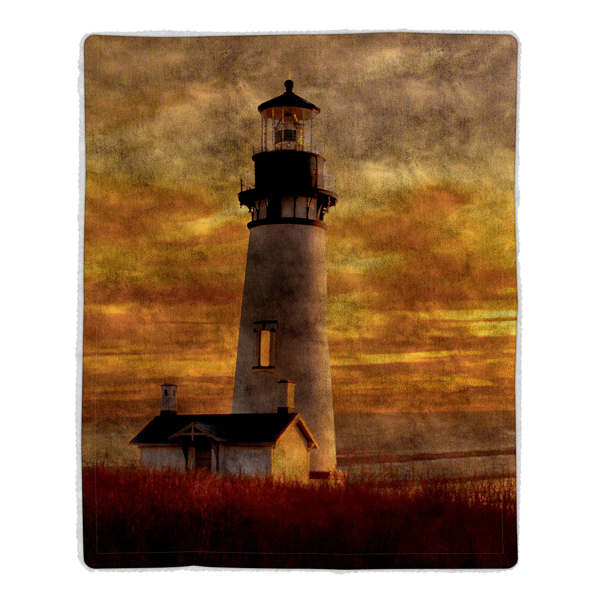 Fluffy Plush Throw Blanket 50 X 60 Inch- Lighthouse Print Lightweight Hypoallergenic Bed Or Couch Soft Plush
