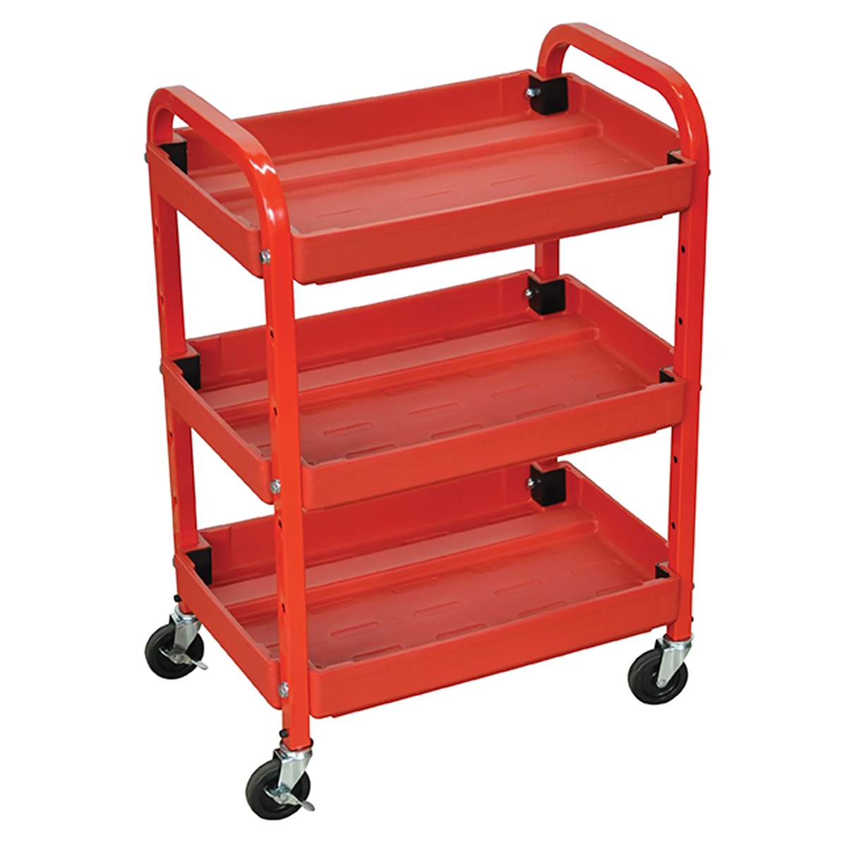 Luxor Atc332 3 Shelves Adjustable Storage Utility Cart - Red