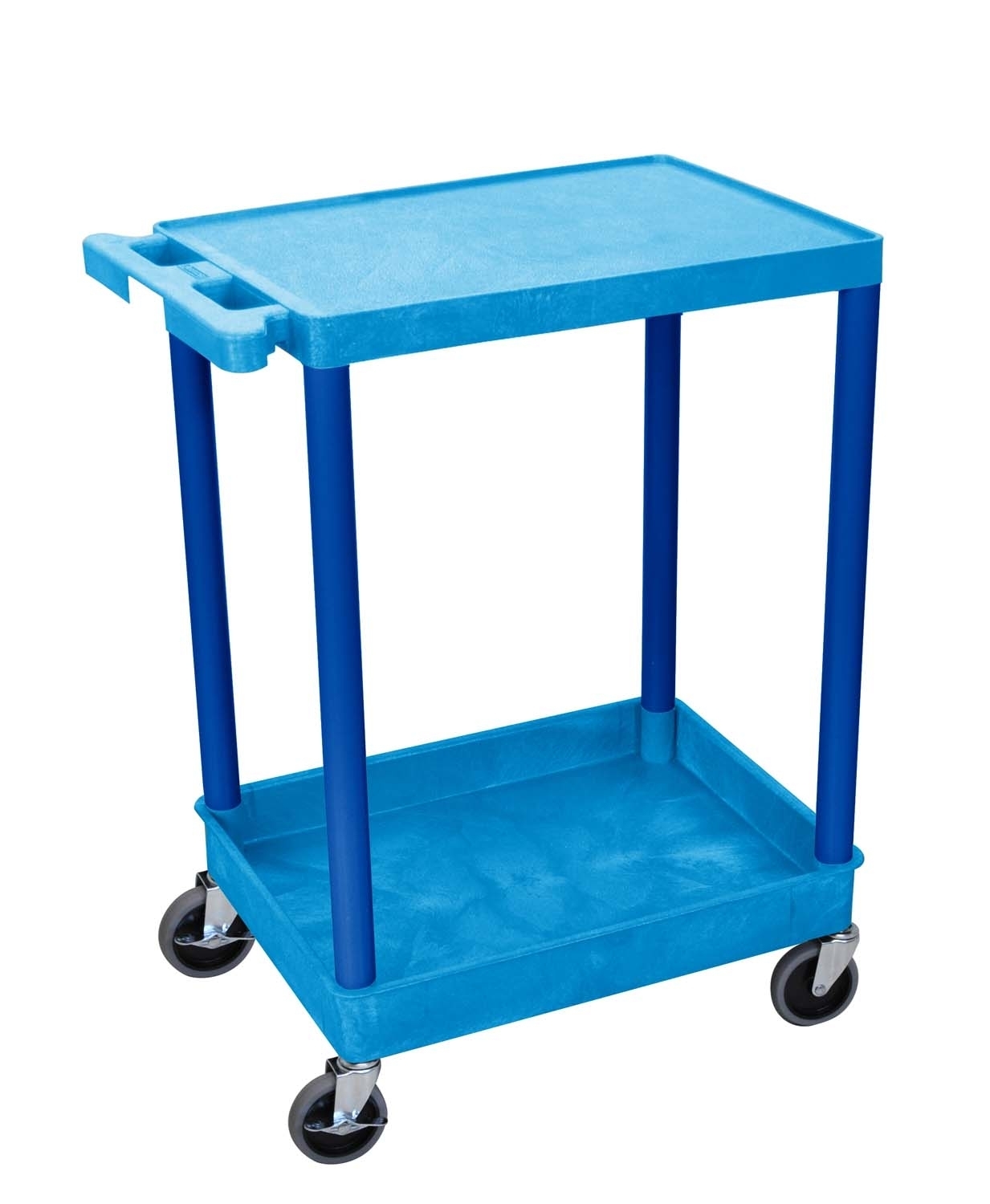 Offex Bustc21-bu Multipurpose Flat Top And Tub Bottom Shelf Cart - Blue
