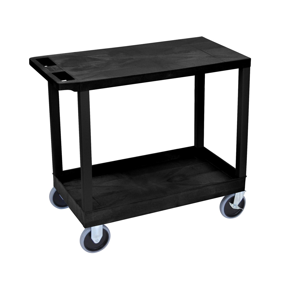 Offex Of-ec21hd-b Multipurpose Utility Cart 1 Tub & 1 Flat Shelves - Black
