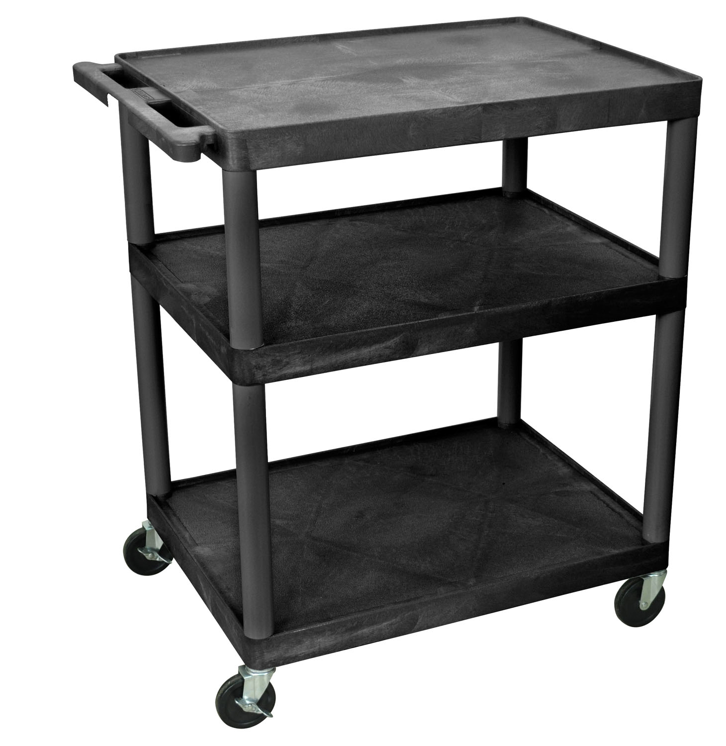 Offex Of-lp40-b - 40 Inches Height A/v Cart - 3 Shelves - Black - Without Electric