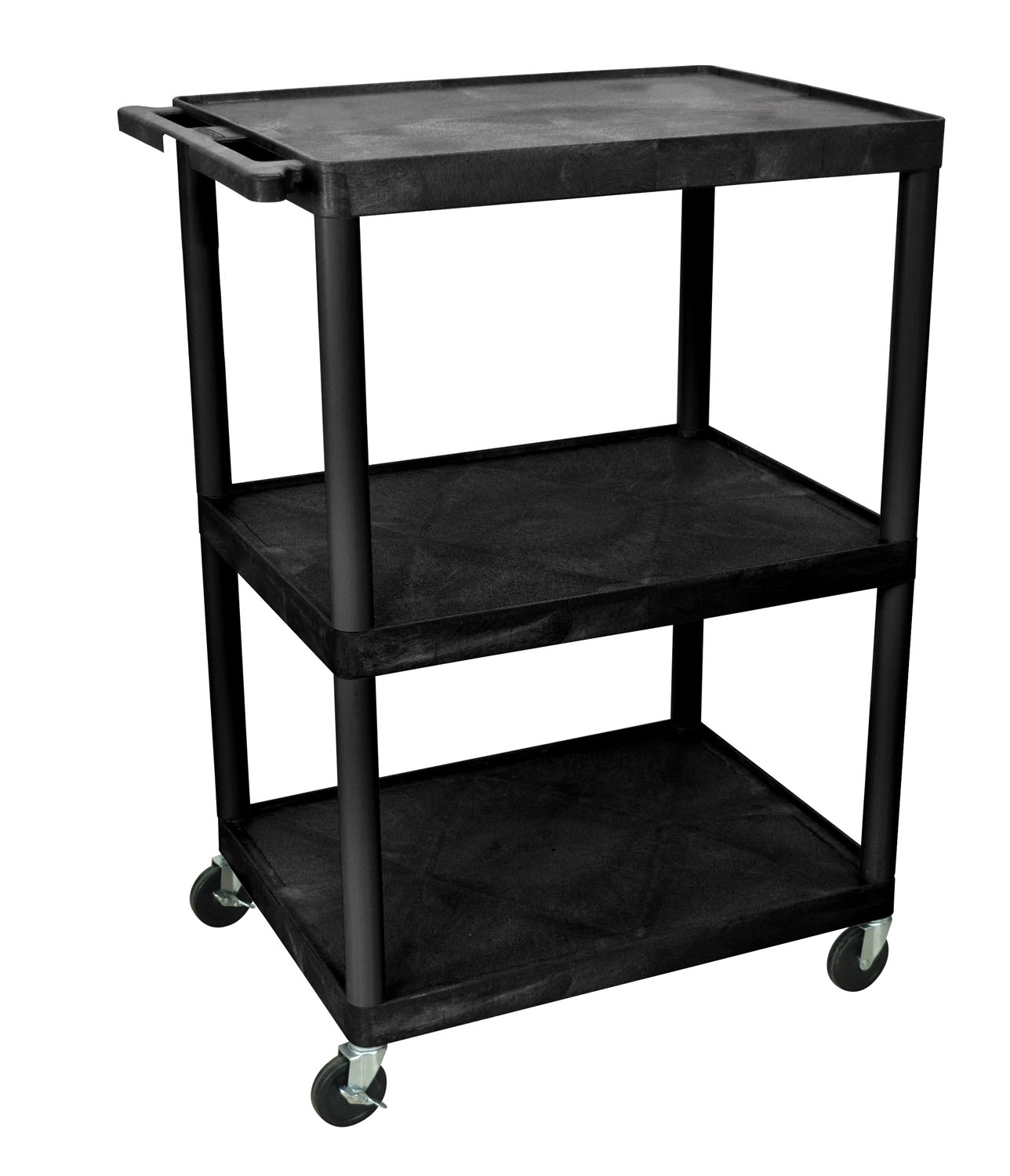 Offex Of-lp48-b - 48 Inches Height A/v Cart - 3 Shelves - Black - Without Electric