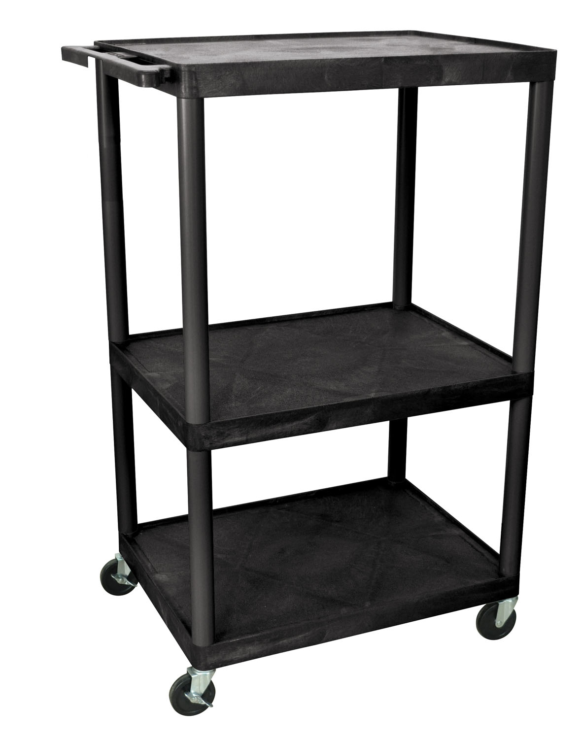 Offex Of-lp54-b - 54 Inches Height A/v Cart - 3 Shelves - Black - Without Electric