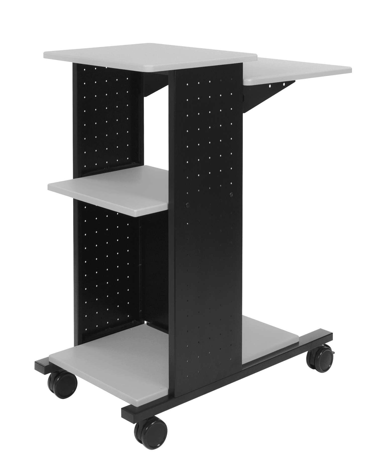 Offex Of-wps4 Mobile Presentation Stand With 4 Shelves - Gray