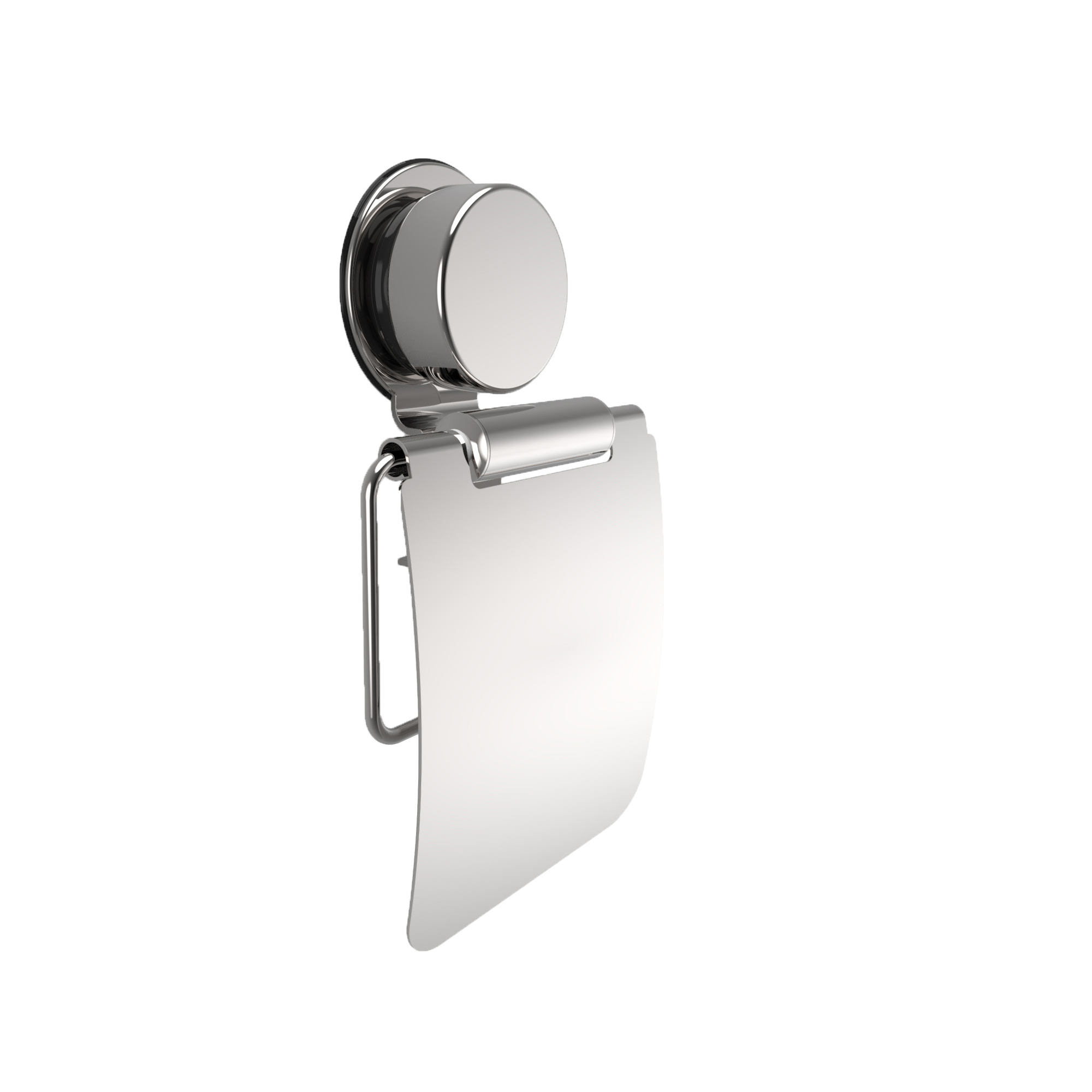 Wall Mounted No Drill No Hole Easy Install Chrome Plated Toilet Paper Holder With Flap Twist And Lock