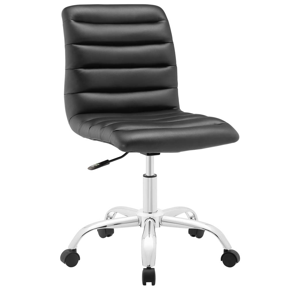 Black Ripple Armless Mid Back Office Chair