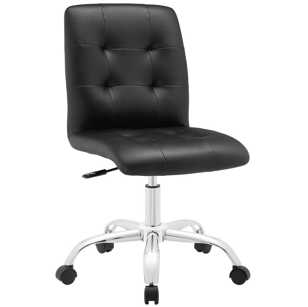 Black Prim Armless Mid Back Office Chair