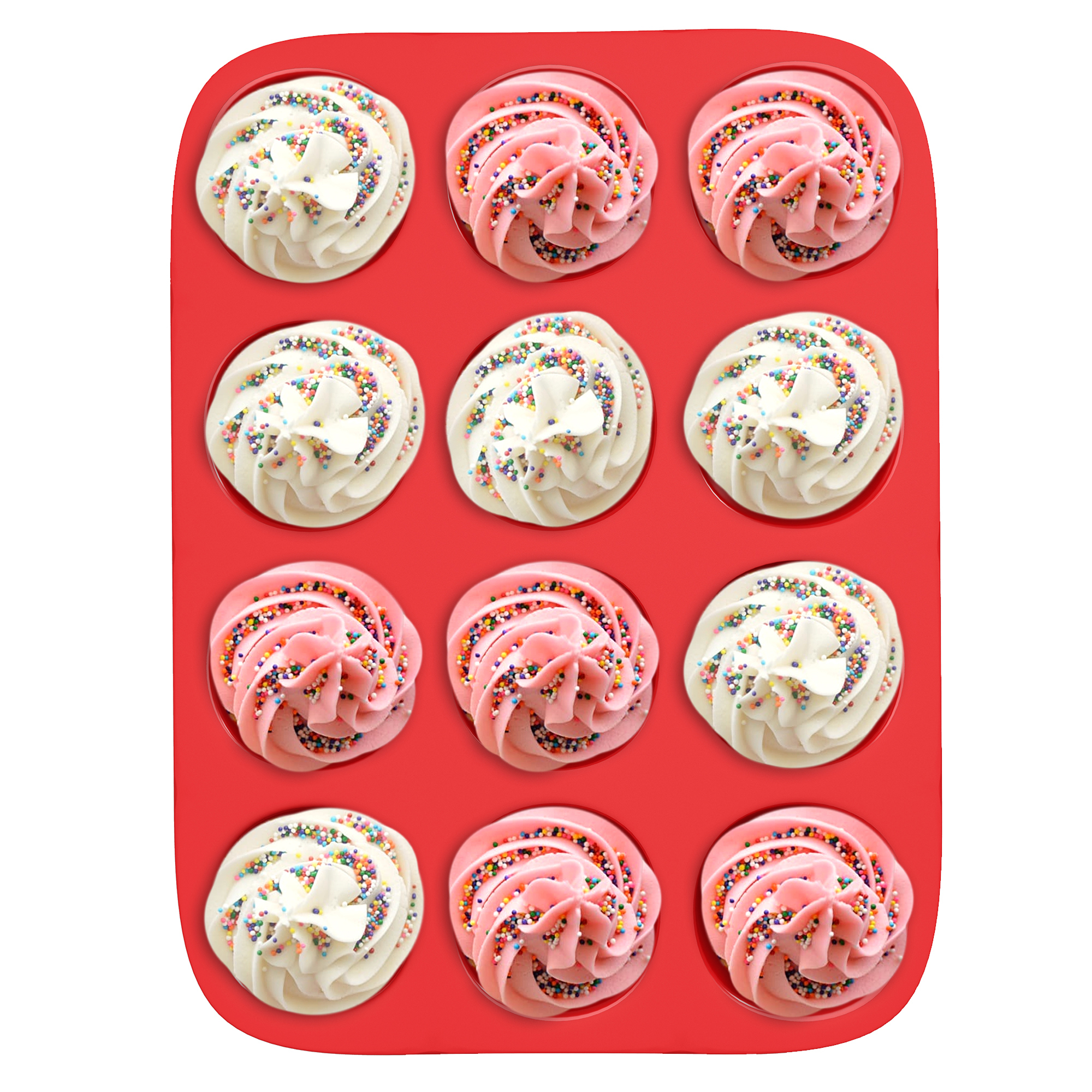 Silicone Cupcake Muffin Pan Tin Nonstick Baking Tray Dishwasher Safe BPA Free